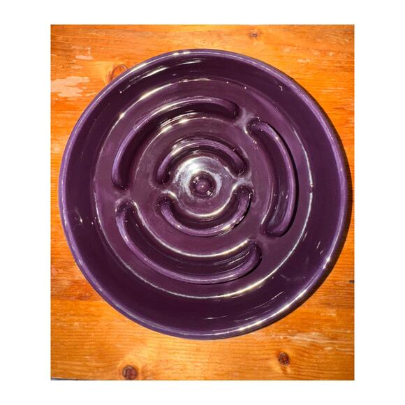 Le Tauci Maze Purple Dog Slow Feeder Ceramic Non Slip 8 inch Slow Feeding Bowls - Picture 1 of 4